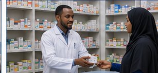 Pharmacy dispensing counter at Tana Wellness Centre