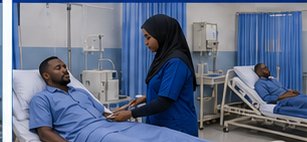 Nursing staff attending to a patient in the inpatient ward